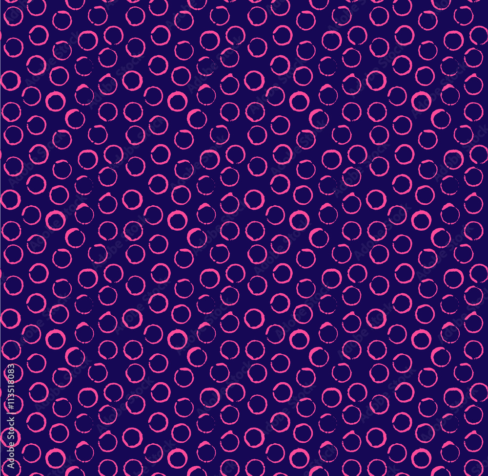 Abstract background with circles. Seamless pattern with spots. Contrast background. Hand drawn backdrop, paper, wrapping, seamless texture.
