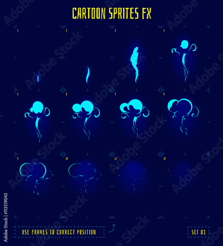 Animation frames or smoke sprites