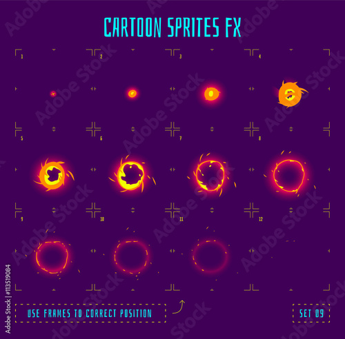 Animation frames or energy explosion sprites