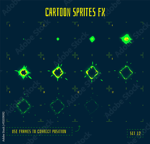 Animation frames or energy explosion sprites