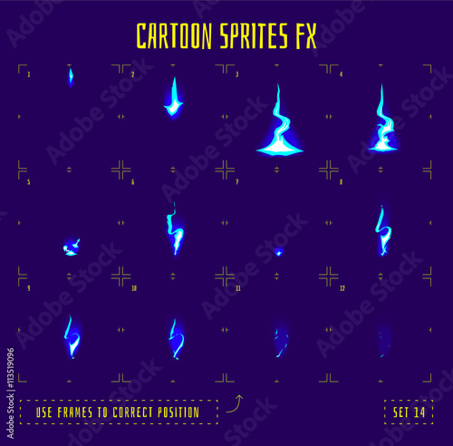 Animation frames or energy lighting sprites