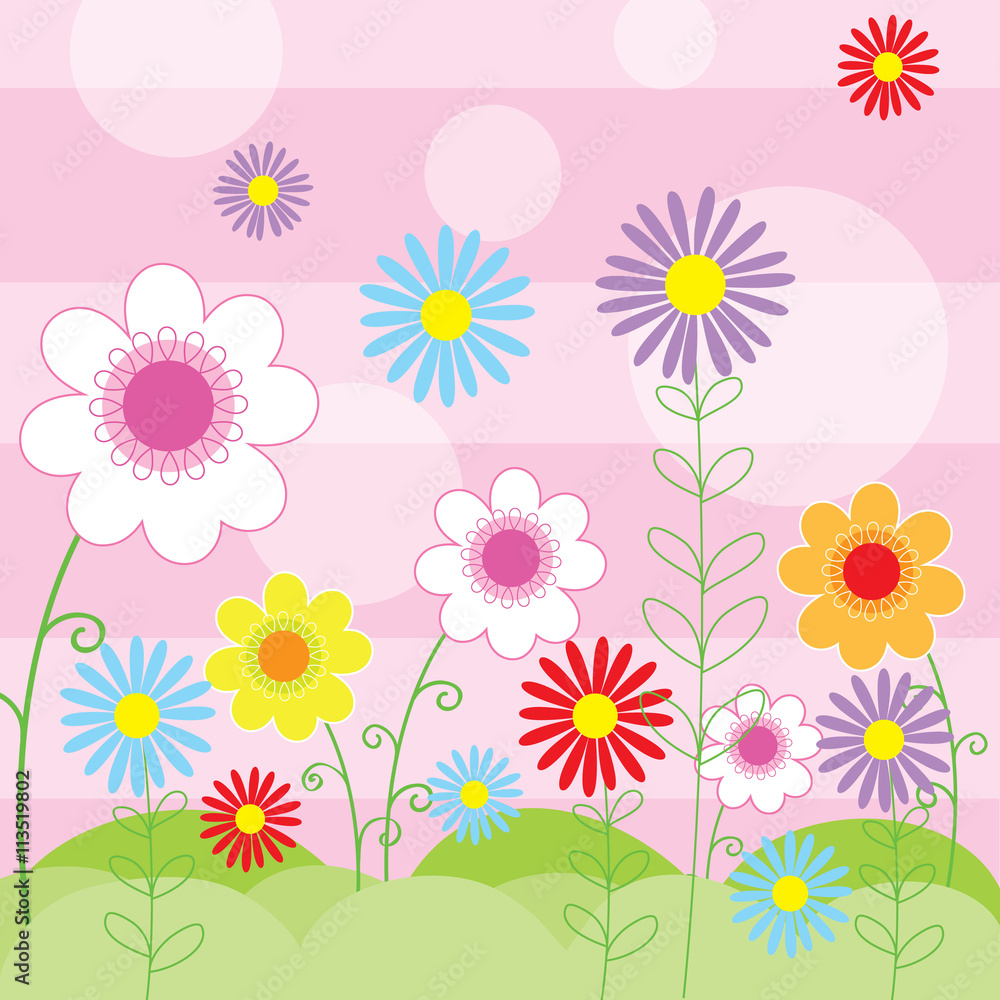 floral background with cute flower design 
