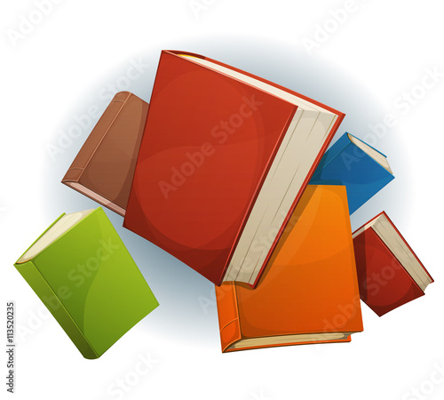 Books Stack Flying