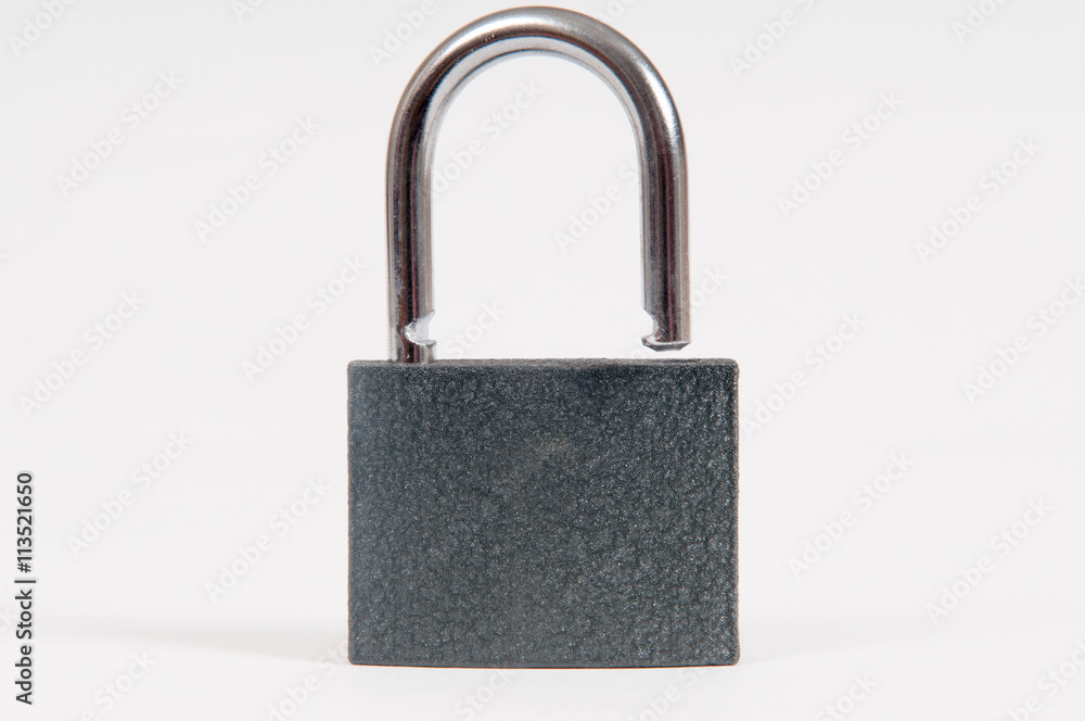 Unlocked open padlock on white background Unlocked open padlock on white background