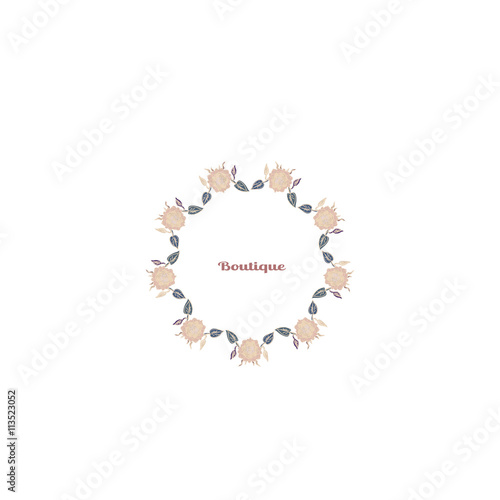 Beautiful Contour Logo with Flower for Boutique or Beauty Salon or Flowers Company