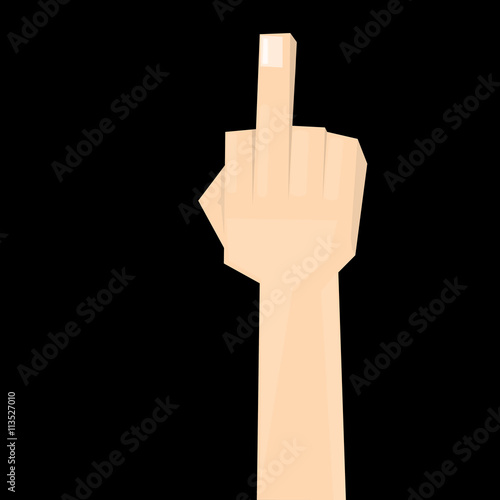 simple man hand with middle finger.