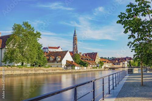 Beautiful shot of the church and castle of Landshut photo