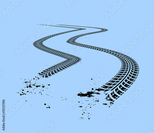 Tire tracks vector