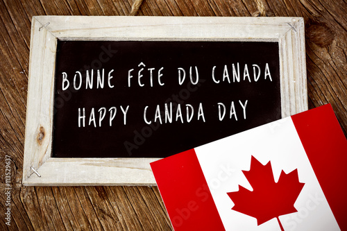 Fotografía text Happy Canada Day in French and English