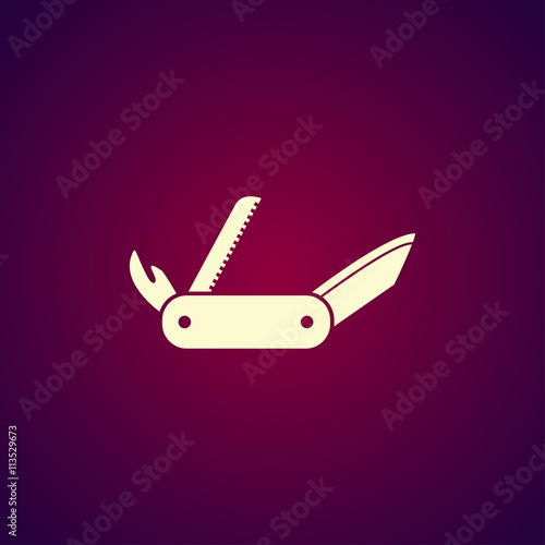 swiss knife icon. Flat