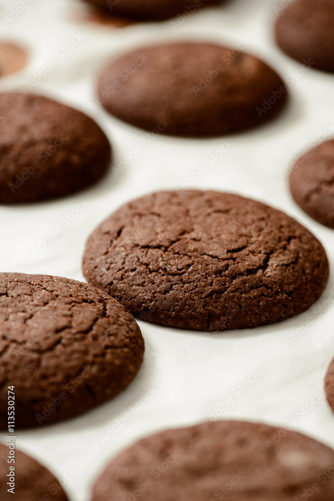 Cropped image of chocolate cookies Cropped image of chocolate cookies