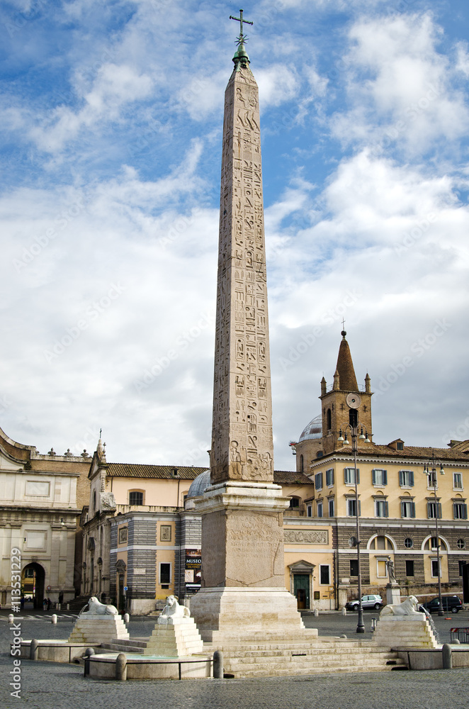 Flaminio obelisk in the Piazza del Popolo in Rome