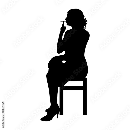 Vector silhouette of woman.