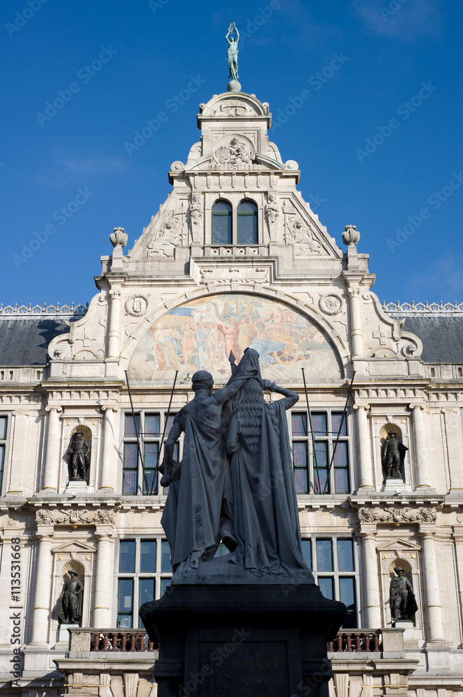 Gevels in Historisch centrum van Gent, Belgie