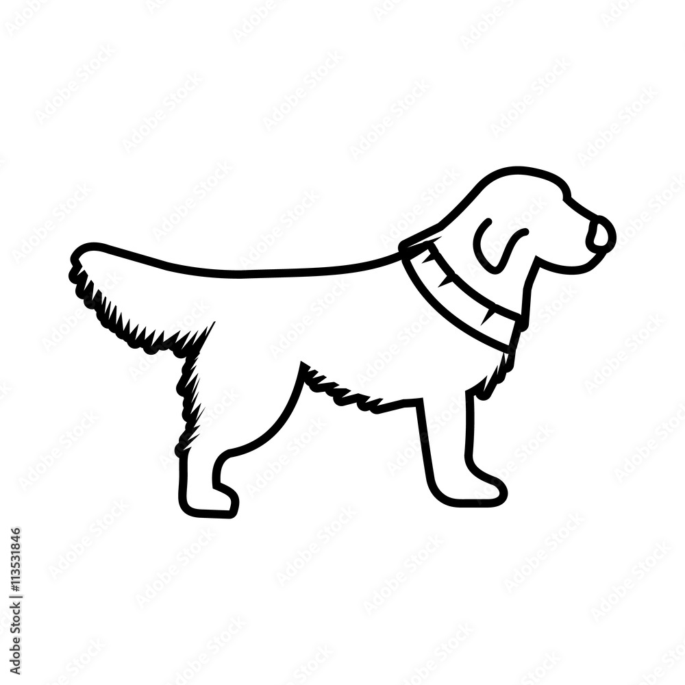 Dog icon, outline style