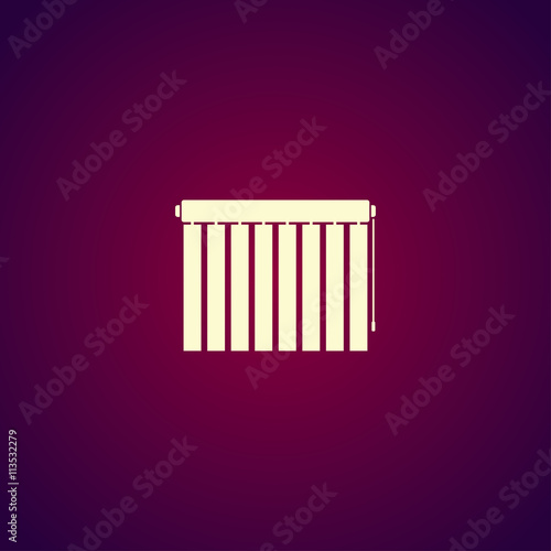 Louvers rolls sign icon. Window blinds or jalousie symbol. Circle flat button with shadow.
