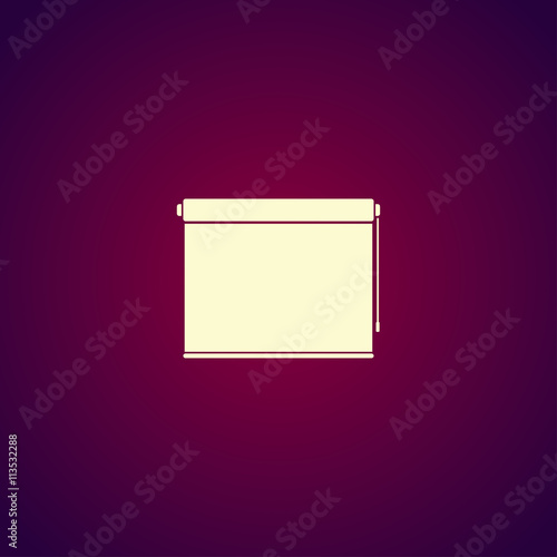 Louvers rolls sign icon. Window blinds or jalousie symbol. Circle flat button with shadow.