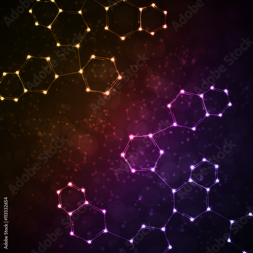 Futuristic dna, abstract molecule,