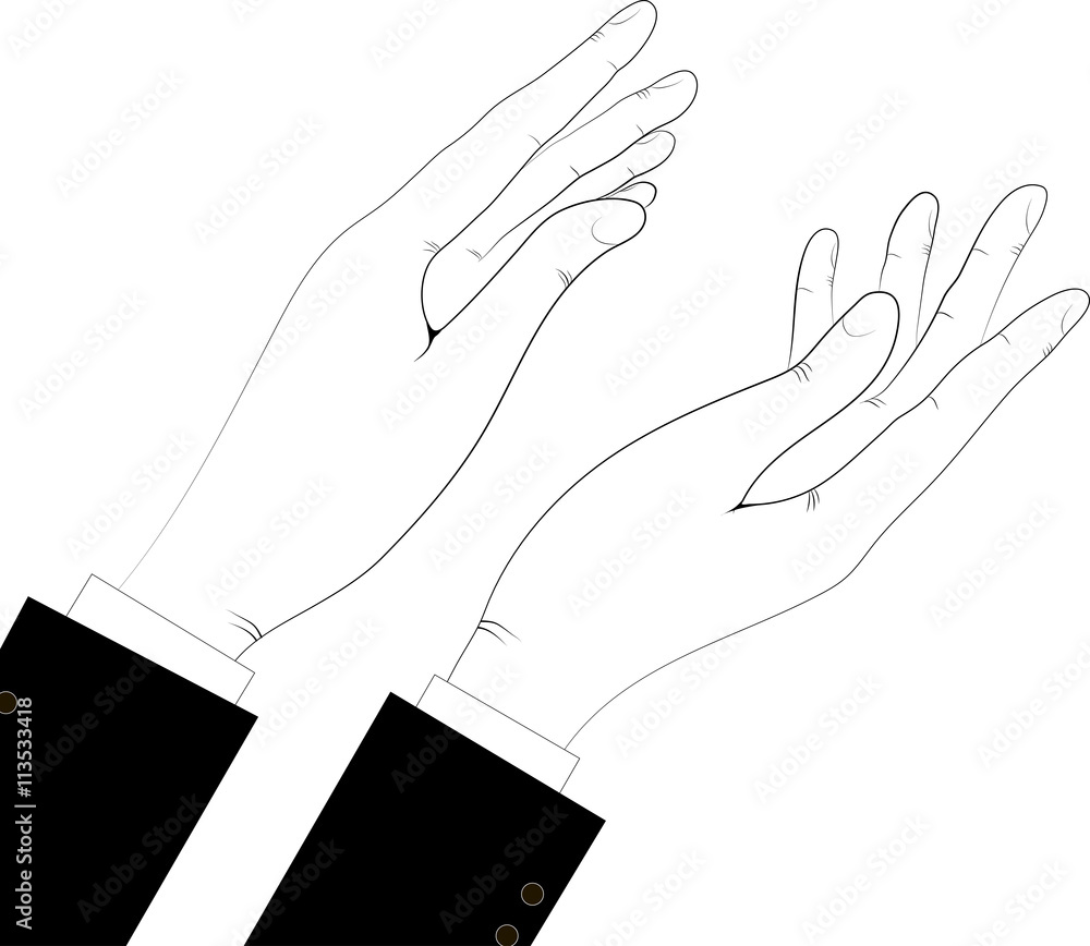 Silhouette of hands, vector illustration. Applause Silhouette of hands, vector illustration. Applause
