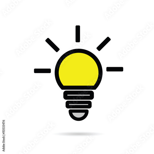 lightbulb icon yellow illustration