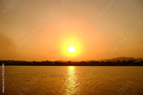 Beautiful River Sunset at Hpa An, Myanmar