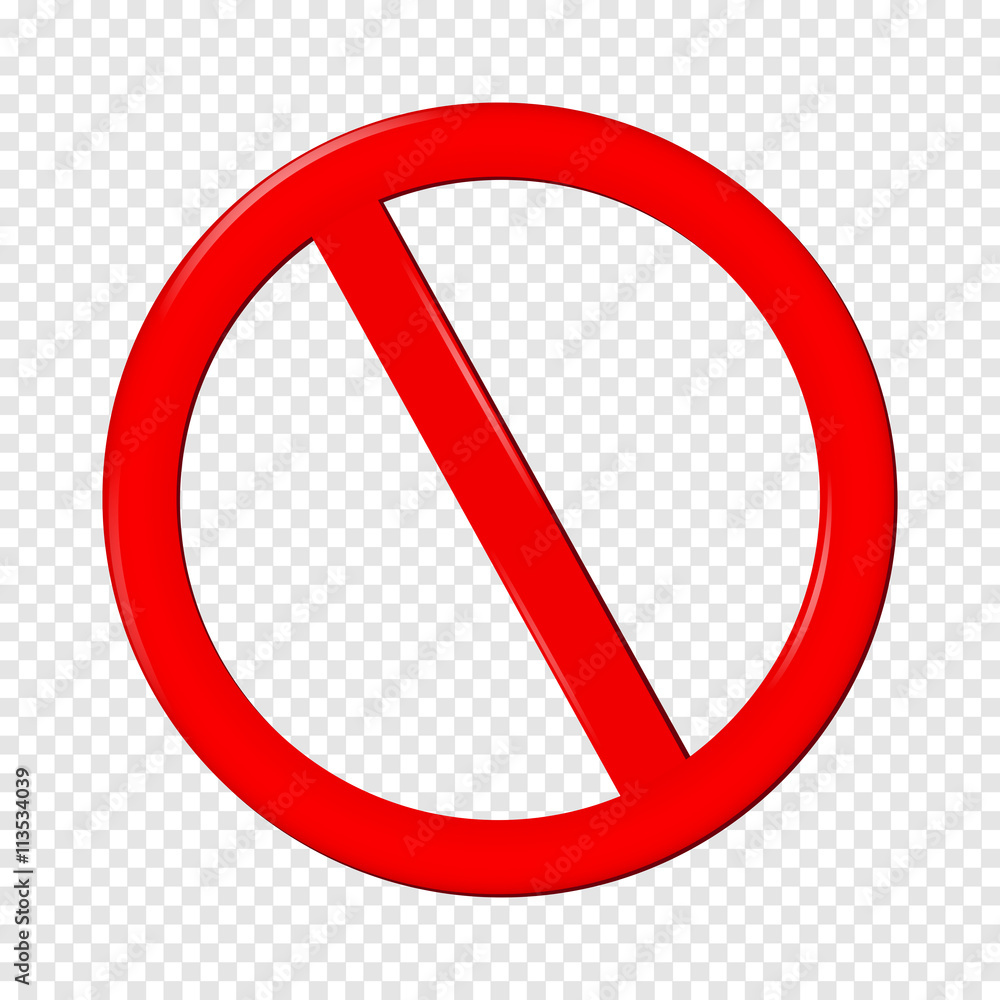 No Sign. Isolated on transparent background. Stock Vector | Adobe ...