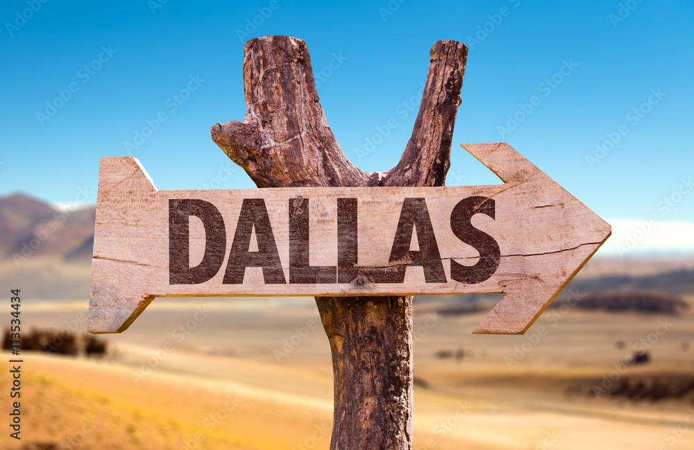 Dallas directional arrow in a desert