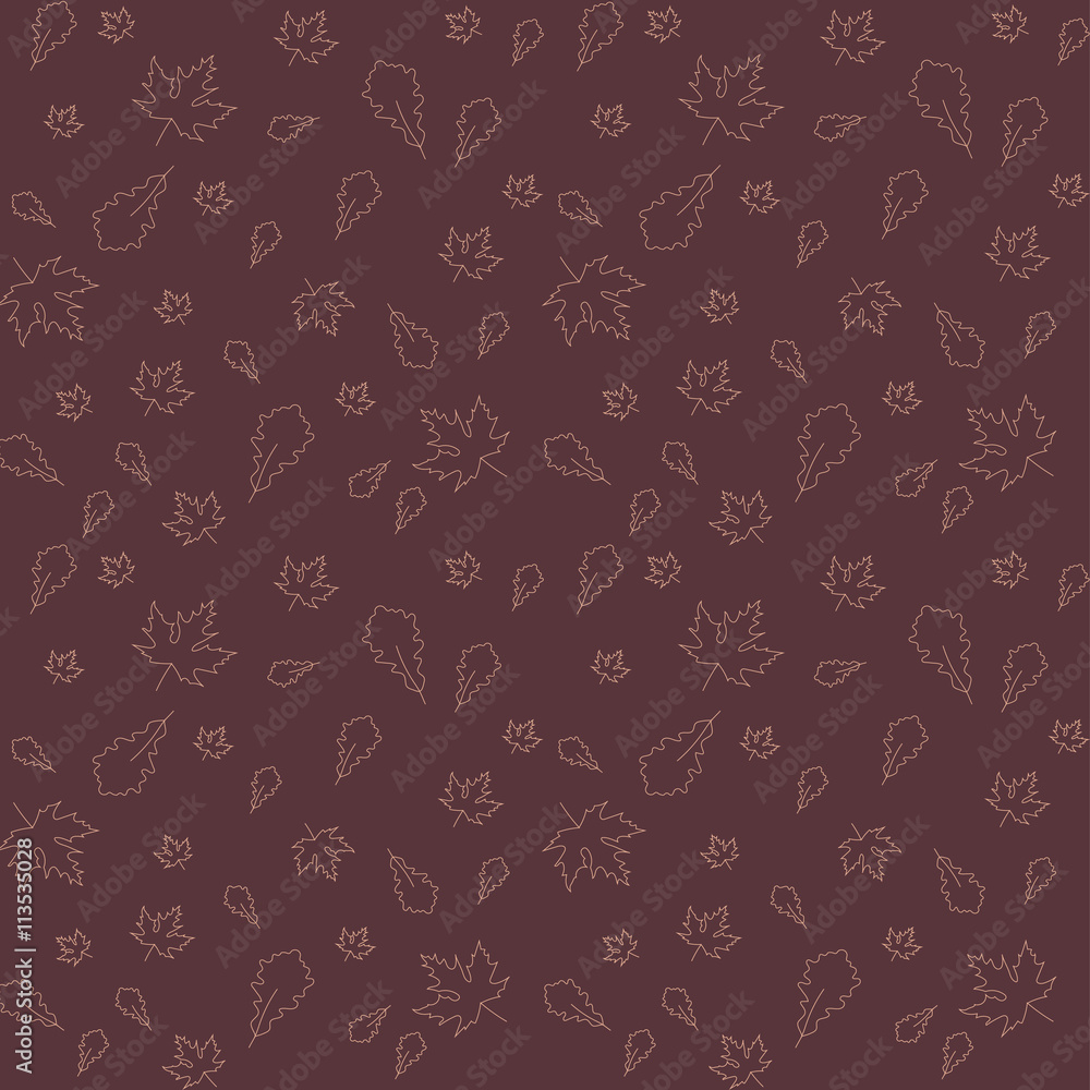 Autumn leaves of maple and oak, seamless pattern, vector illustration Autumn leaves of maple and oak, seamless pattern, vector illustration