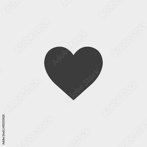 Heart Icon in a flat design in black color. Vector illustration eps10