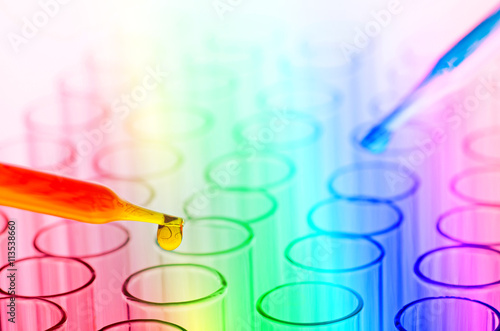 colorful science laboratory test tubes
