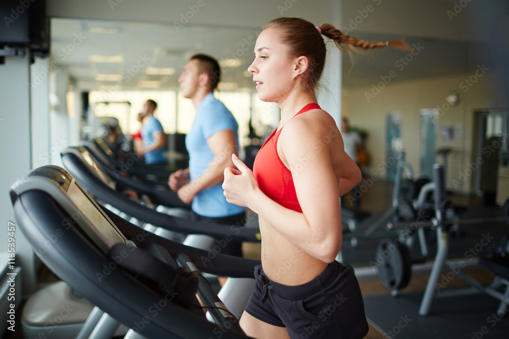 Running on treadmill Running on treadmill