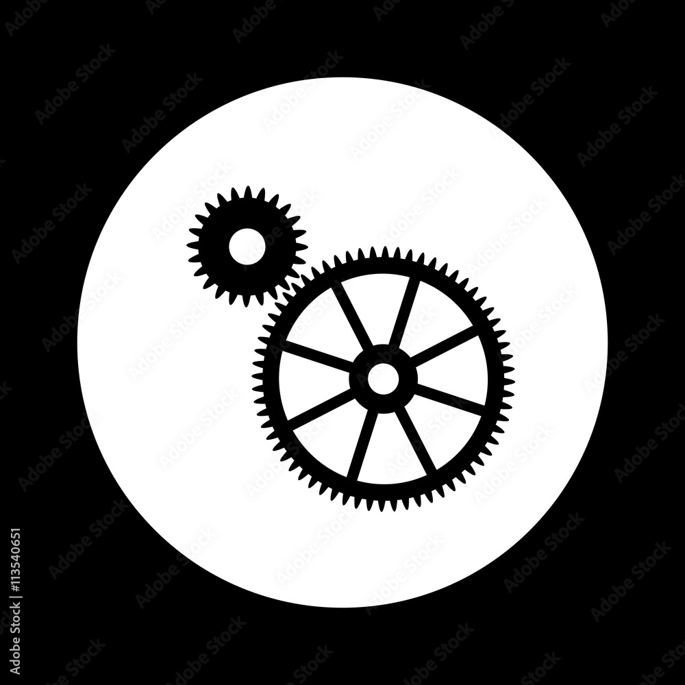Black and white industrial icon