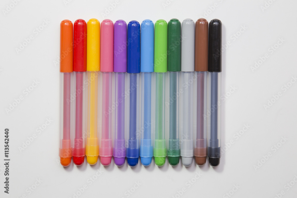 Color felt-tip pens White background Color felt-tip pens White background