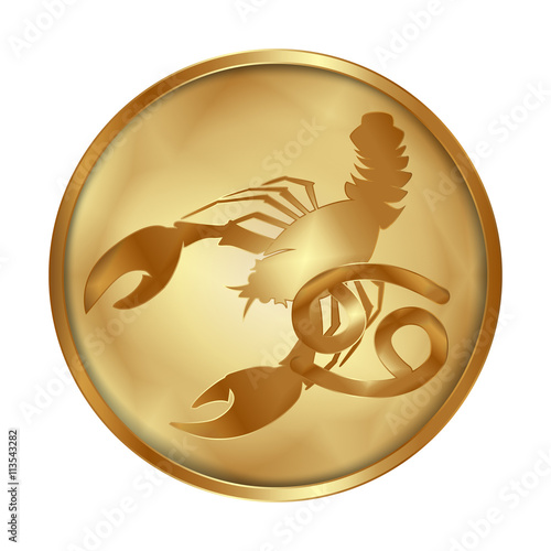 Zodiac cancer gold medallion drive