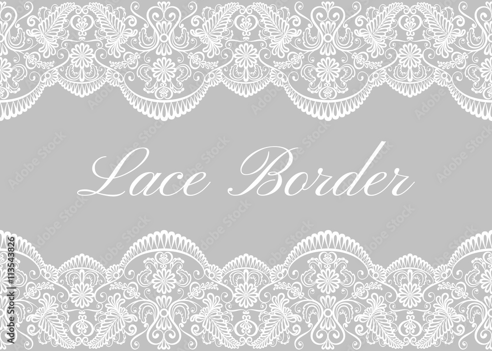 White lace borders - obrazy, fototapety, plakaty 