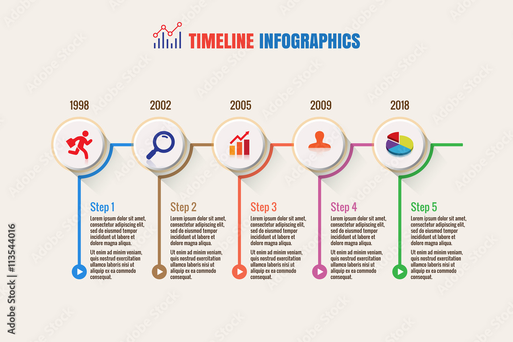 Design template: Business timeline, Vector Illustration Design template: Business timeline, Vector Illustration