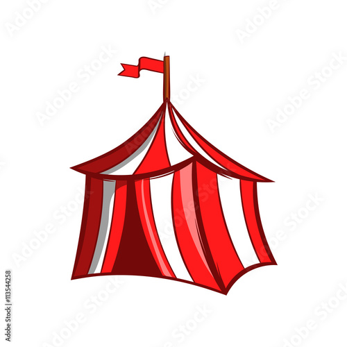Medieval knight tent icon, cartoon style
