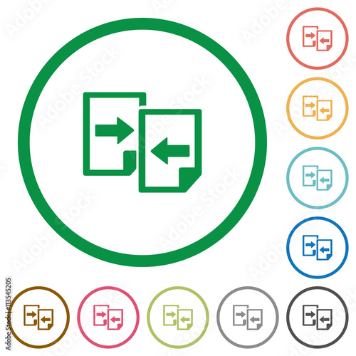 Share documents outlined flat icons
