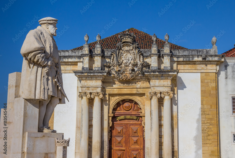 Statue of King Joao III on the university square of Coimbra