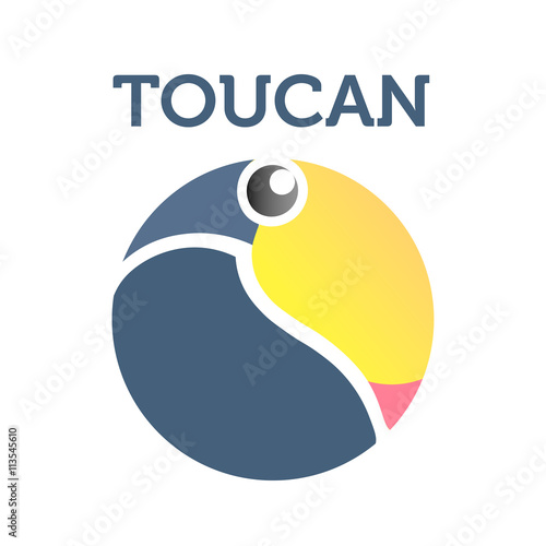 Vector images of toucan design on a white background, Toucan Logo.
