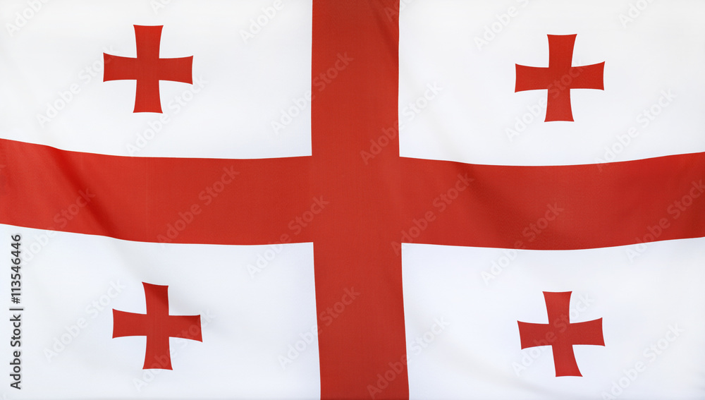 Georgia Flag real fabric seamless close up Georgia Flag real fabric seamless close up