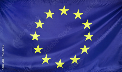  Europe Flag real fabric seamless close up