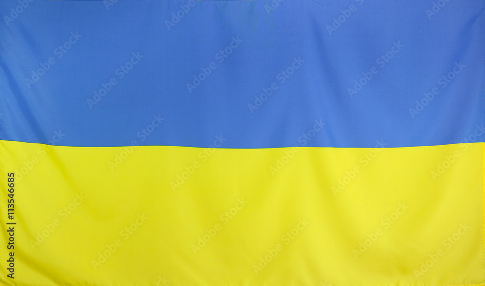 Ukraine Flag real fabric seamless close up Ukraine Flag real fabric seamless close up