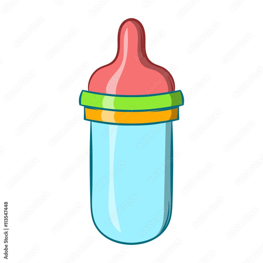 Baby milk bottle icon, cartoon style Baby milk bottle icon, cartoon style