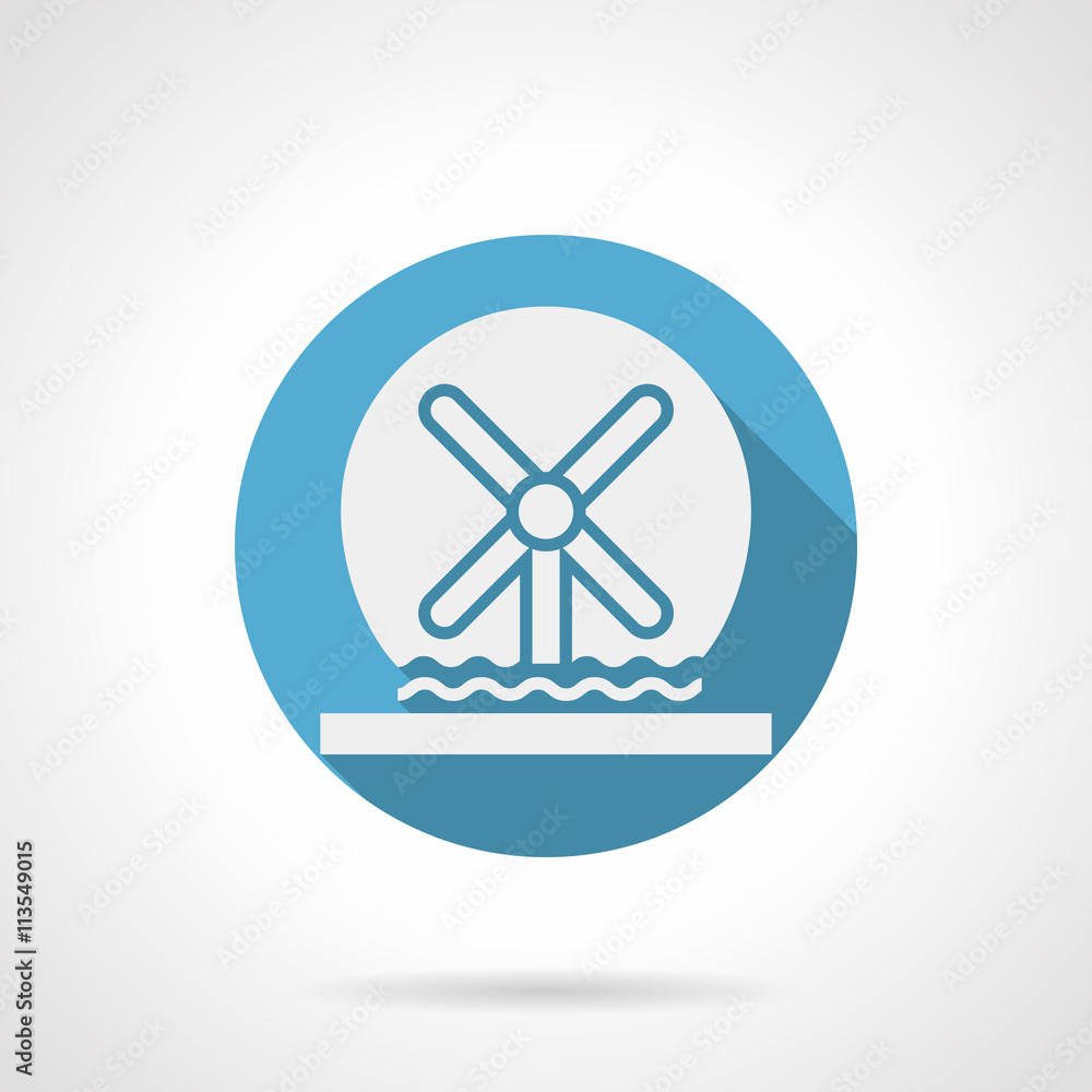 Rotating fountain round flat vector icon Rotating fountain round flat vector icon
