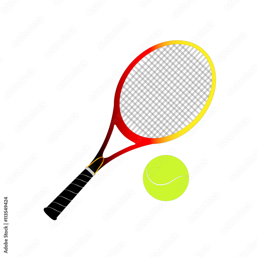 Vector illustration of tennis items