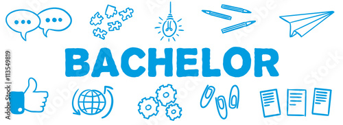 Stick Figure Series Banner Blue / Bachelor
