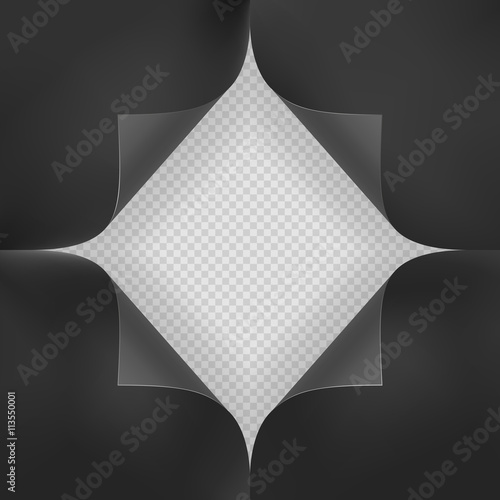 Hole in black sheet of paper. EPS 10