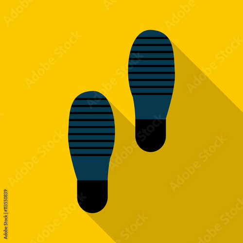 Traces of offender icon, flat style