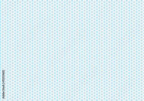 Cyan isometric grid with vertical guideline on a4 sheet size
